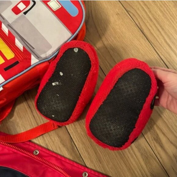 Firefighters bundle! rain jacket, backpack, slippers size 5T -7T, PJ size 5-6T - Picture 16 of 16